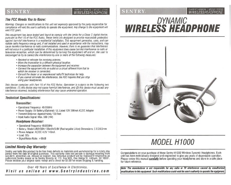 Sentry H1000 User manual