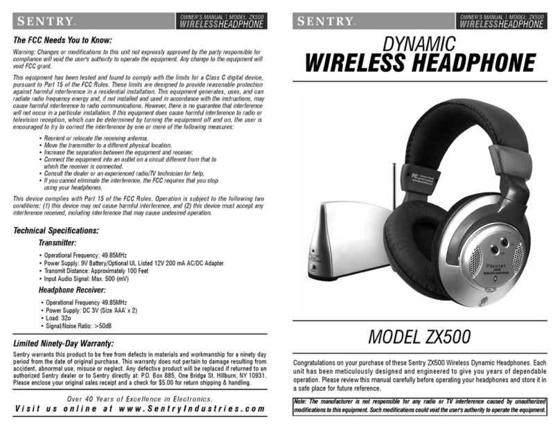 Sentry ZX500 owner's manual