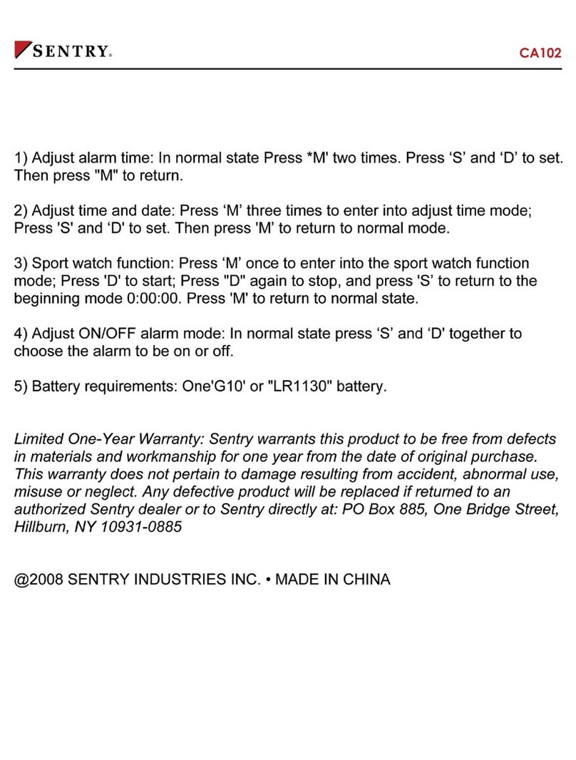 Sentry CA102 User manual