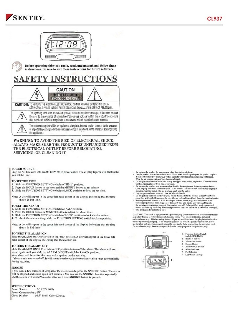 Sentry CL937 User manual