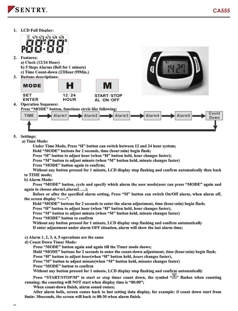 Sentry CA555 User manual