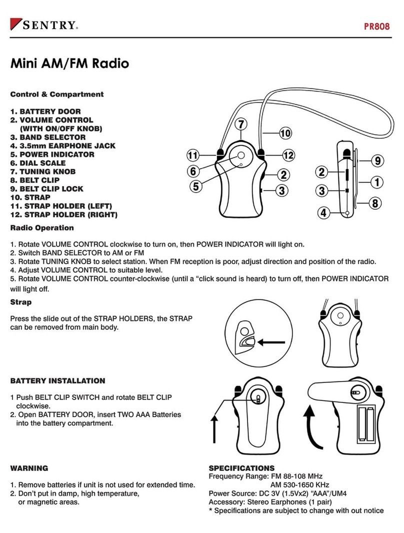 Sentry PR808 User manual