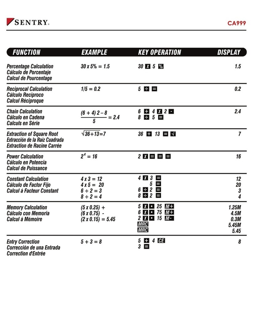 Sentry CA999 User manual Sentry CA999 User manual