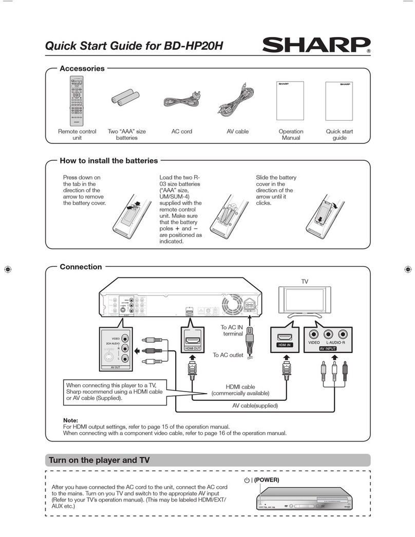 Sharp BD-HP20H User manual