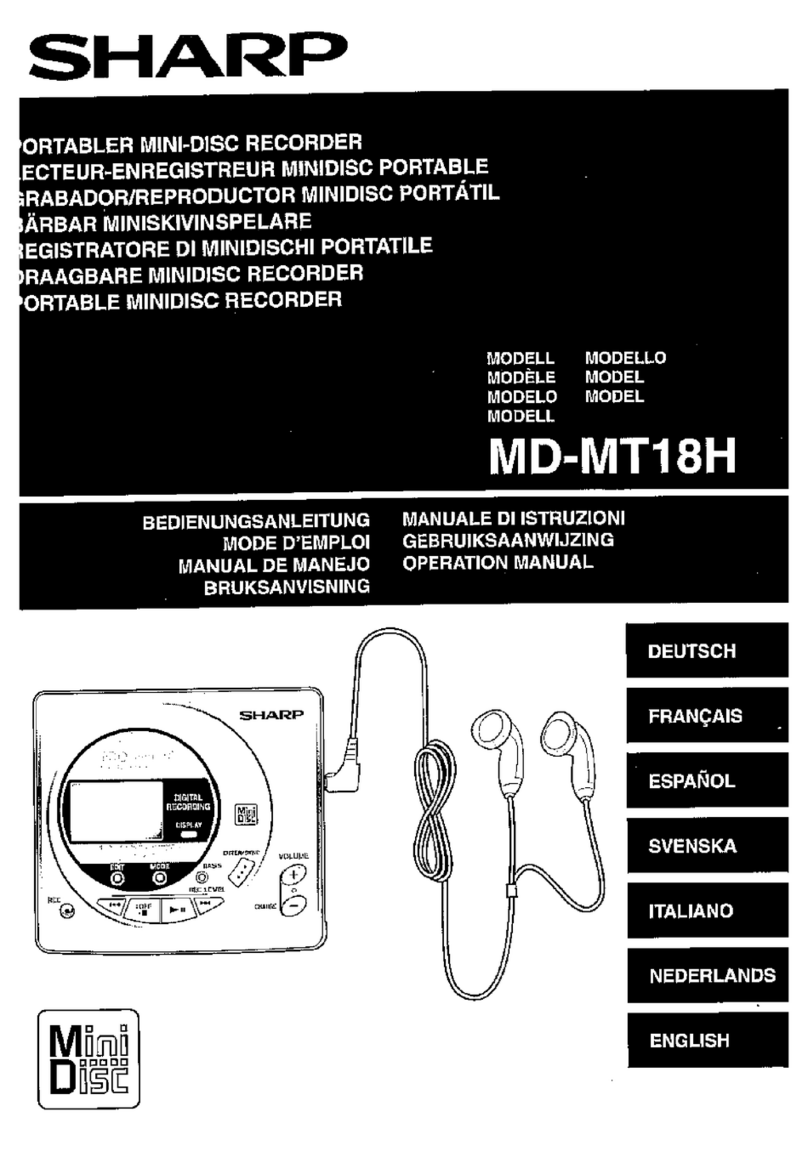 Sharp MD-MT18H User manual