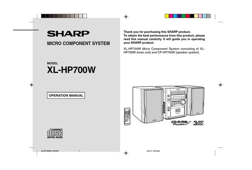 Sharp XL-HP700W User manual Sharp XL-HP700W User manual