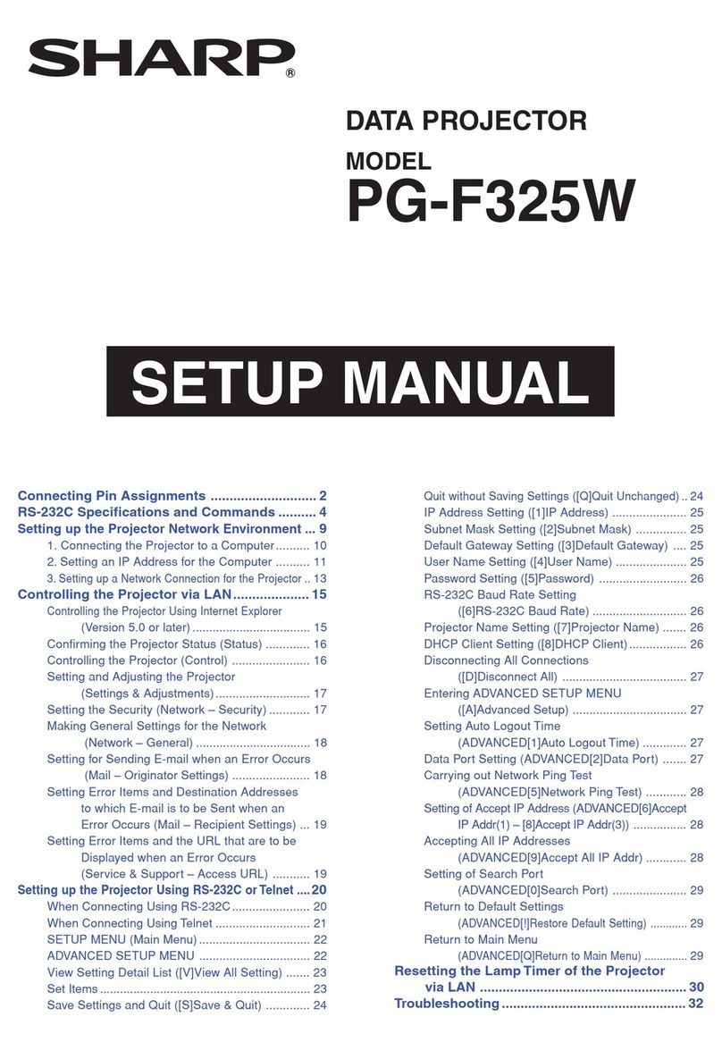 Sharp PGF325W - WXGA DLP Projector User guide