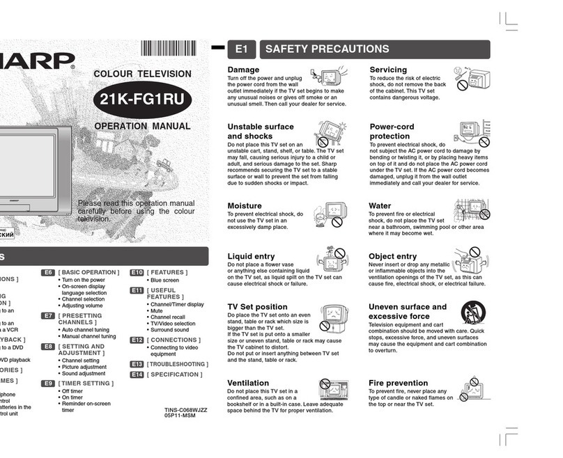 Sharp 21K-FG1RU User manual Sharp 21K-FG1RU User manual
