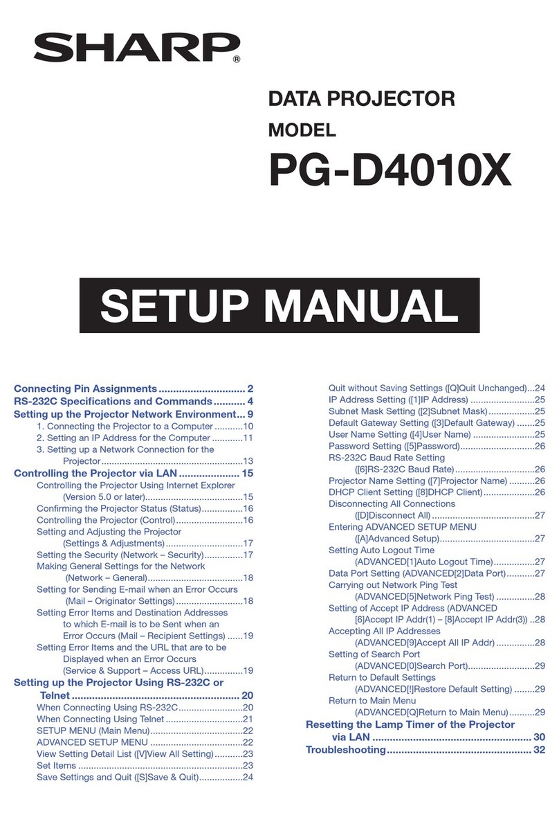 Sharp PG-D4010X - XGA DLP Projector User guide