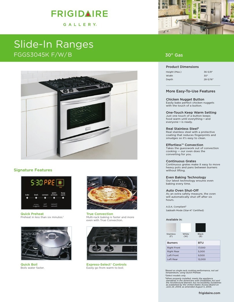 Frigidaire FGGS3045KF - 30' Gas Slide-In Lery SS Group Installation instructions