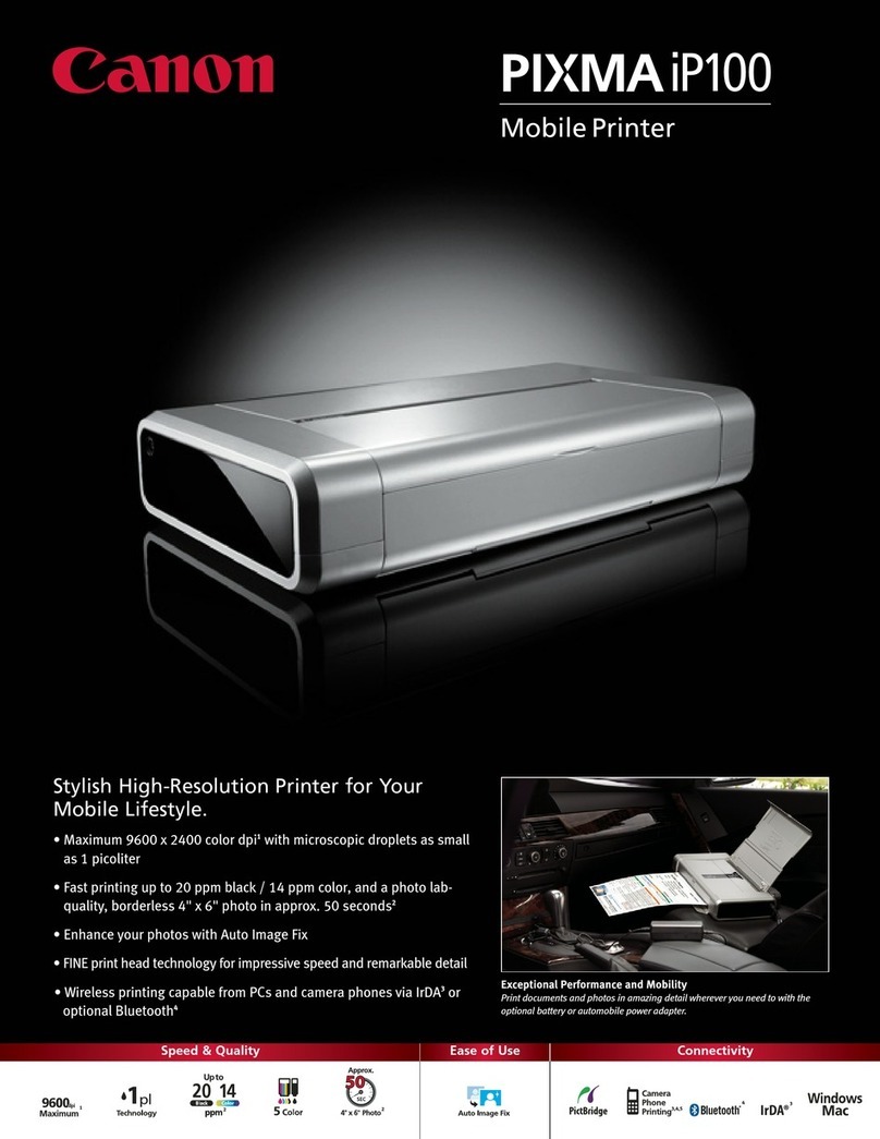 Canon iP100 - PIXMA Color Inkjet Printer User manual