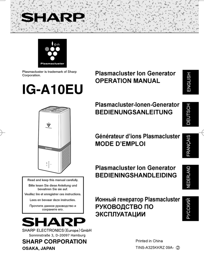 Sharp Plasmacluster IG-A10EU User manual