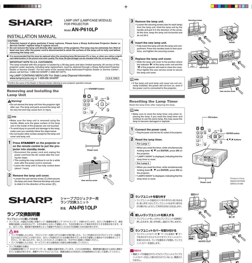 Sharp AN-P610LP User manual Sharp AN-P610LP User manual