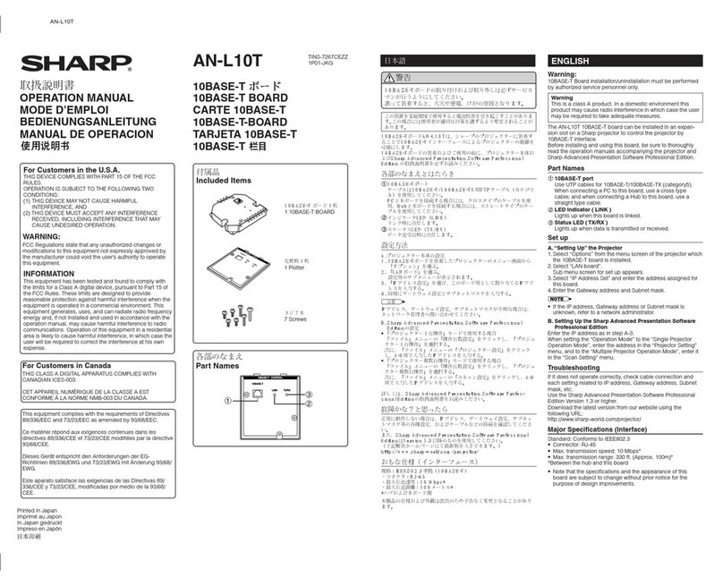 Sharp AN-L10T User manual