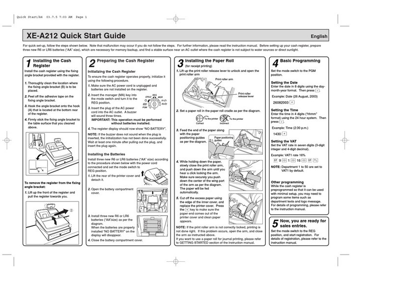 Sharp XE-A212 User manual