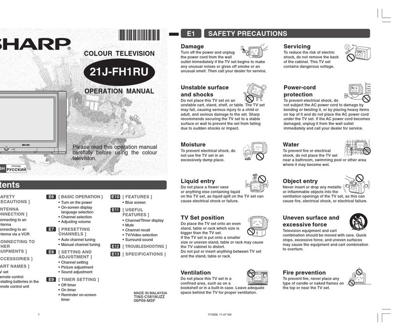 Sharp 21J-FH1RU User manual Sharp 21J-FH1RU User manual