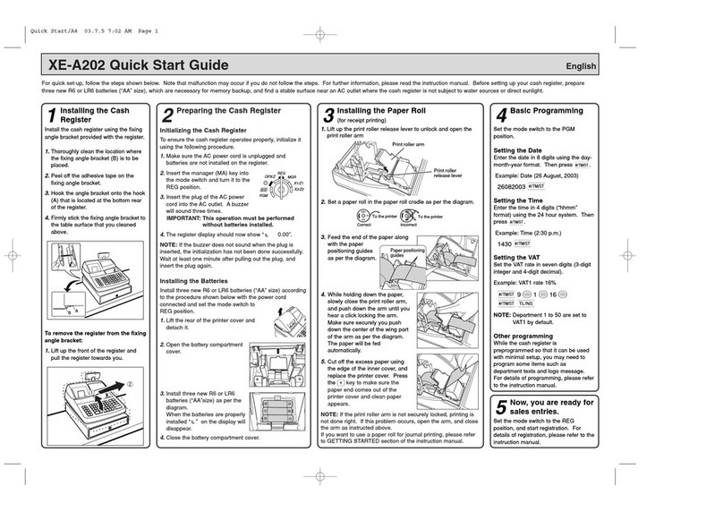 Sharp XE-A202 - Electronic Cash Register User manual
