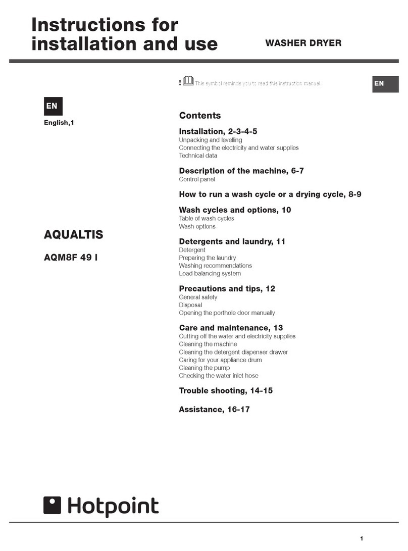 Hotpoint AQUALTIS AQM8F 49 I Instructions for  and... User manual