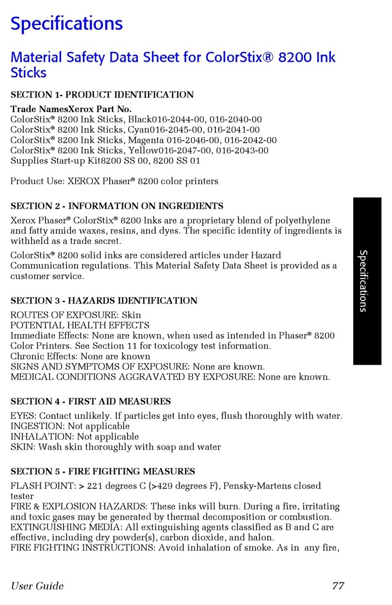 Xerox ColorStix 8200 Ink Sticks Series s User manual