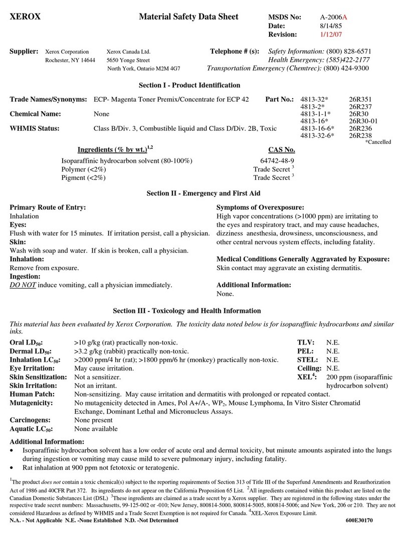 Xerox ECP- Magenta Toner Premix/Concentrate for ECP... Operating and maintenance instructions