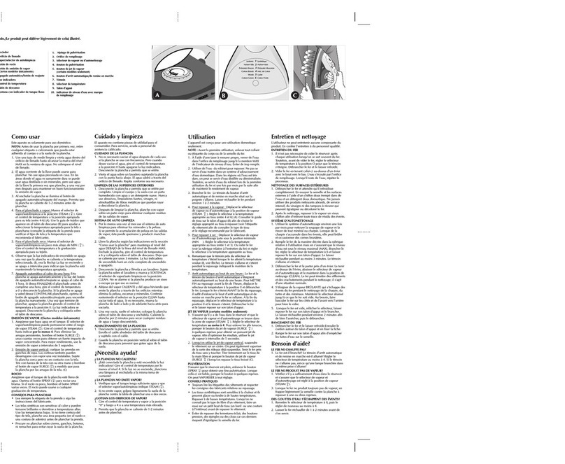 Black & Decker SteamAdvantage AS770 series Installation instructions