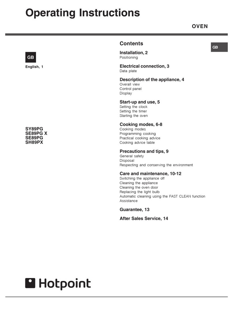 Hotpoint SE89PG X User manual