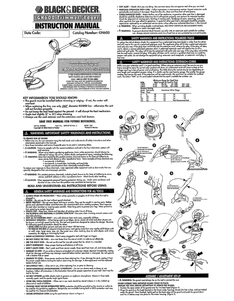 Black & Decker GH600 User manual