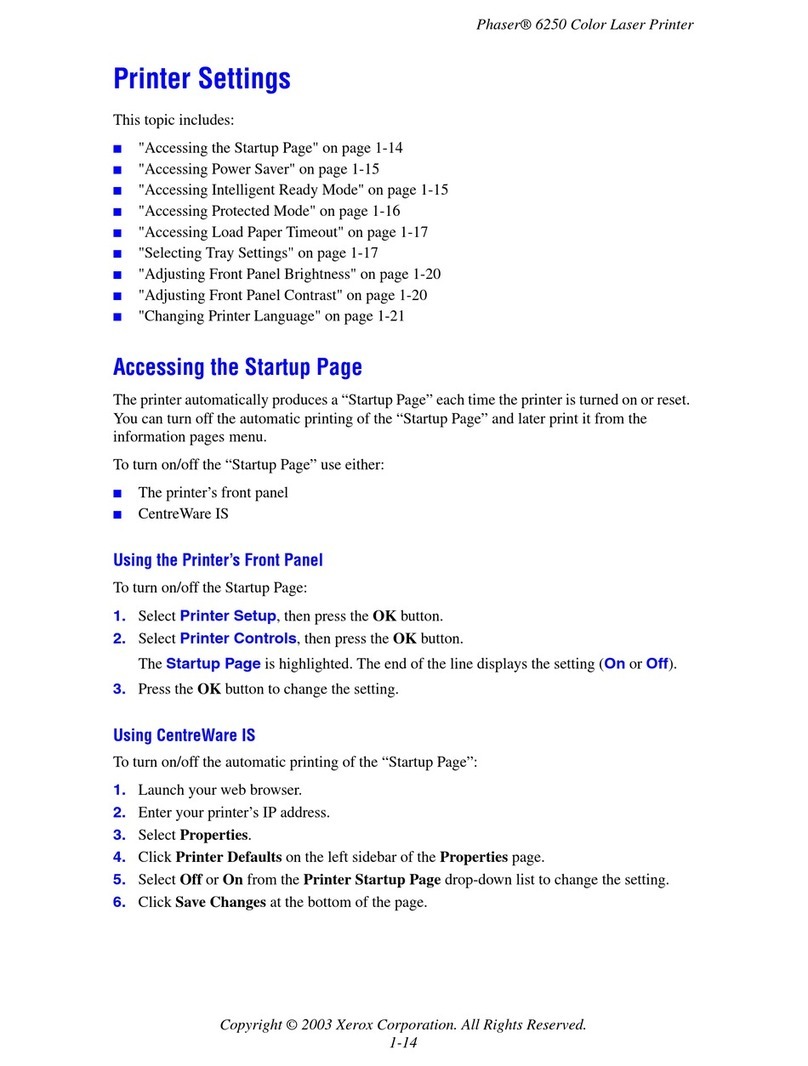 Xerox PHASER 6250 Operating manual
