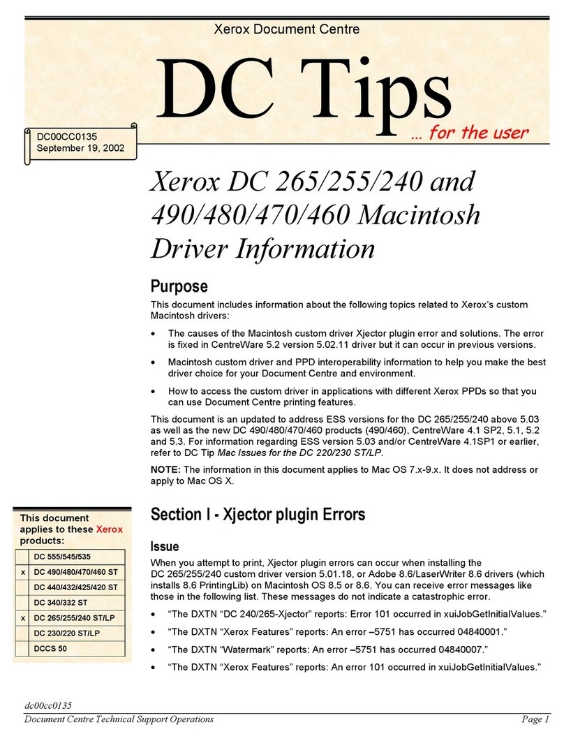 Xerox 265 DC Quick setup guide Xerox 265 DC Quick setup guide