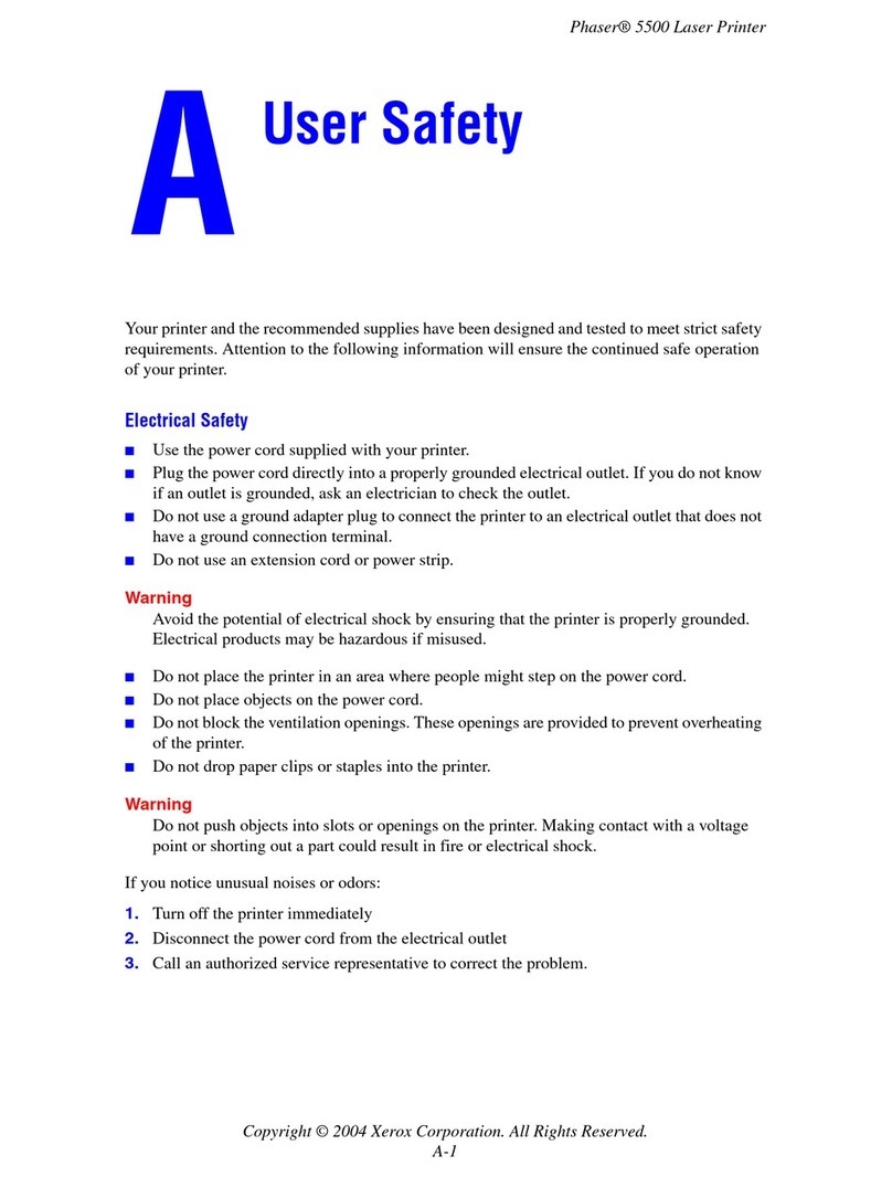 Xerox Plaser 5500 Installation and operating manual