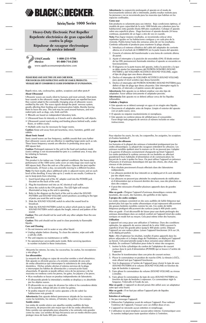 Black & Decker 1000 series Installation instructions