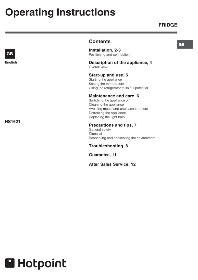 Hotpoint HS1621 operating instructions