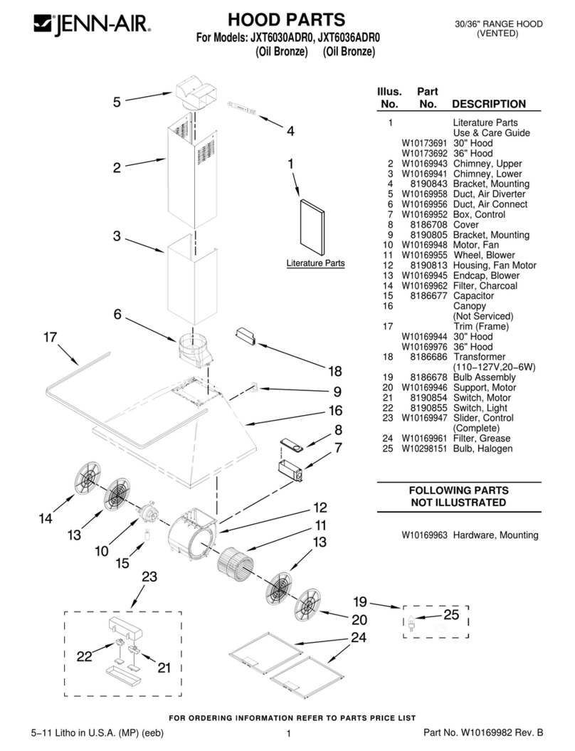 Jenn-Air JXT6030ADR0 parts list