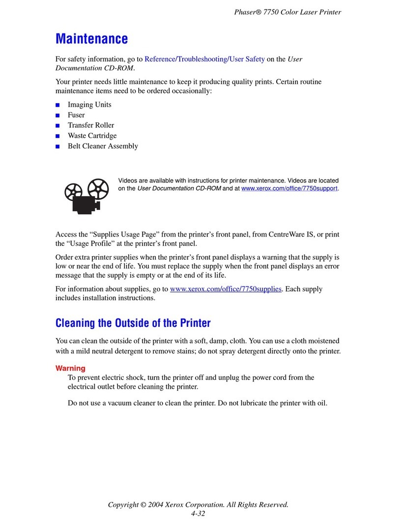 Xerox Phaser 7750 Maintenance manual