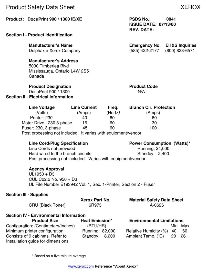 Xerox DocuPrint 900 Instruction Manual