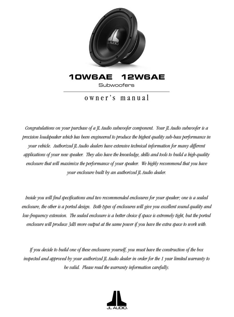JL Audio 10W6AE owner's manual