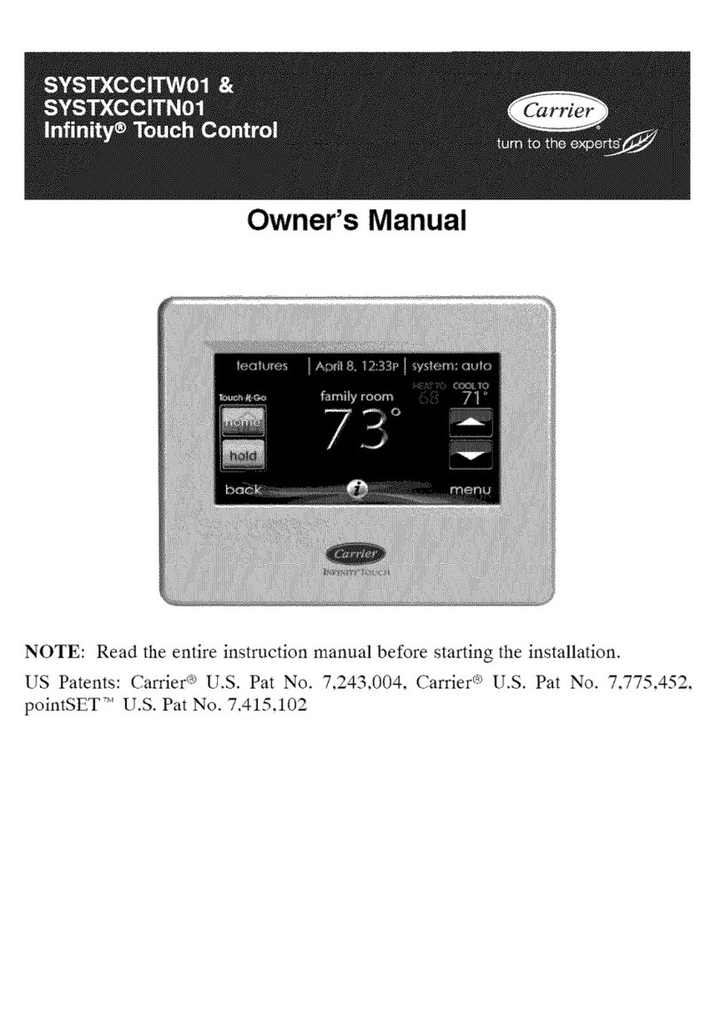 Carrier Infinity SYSTXCCITW01 owner's manual