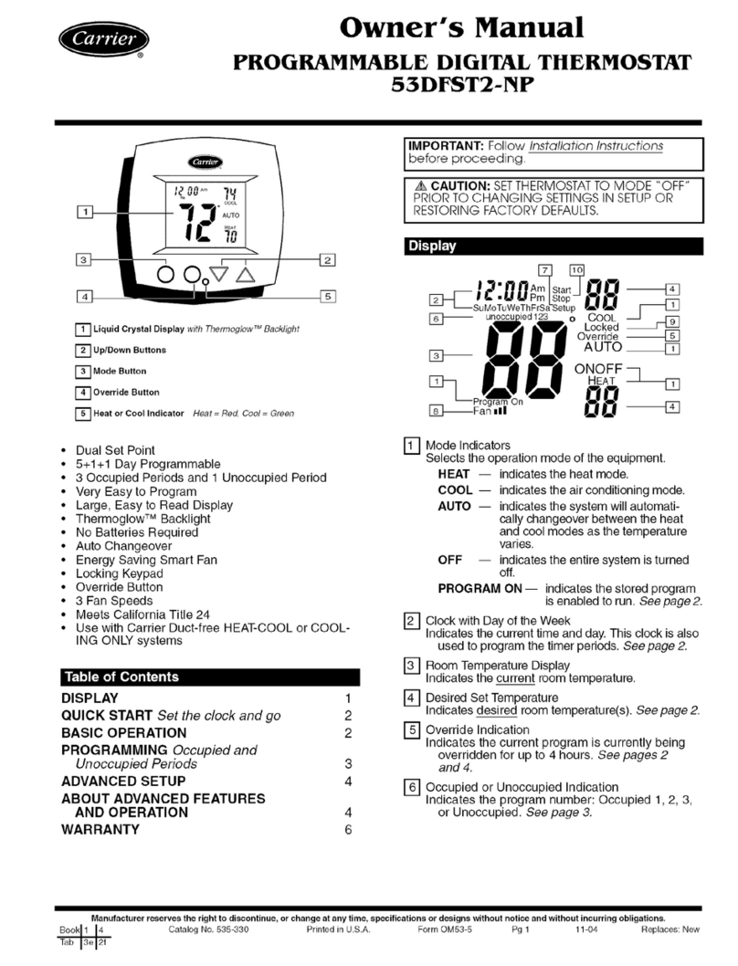 Carrier 53DFST2-NP owner's manual