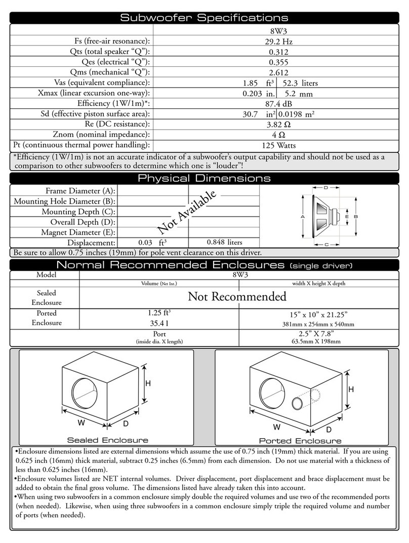 JL Audio 8W3 User manual