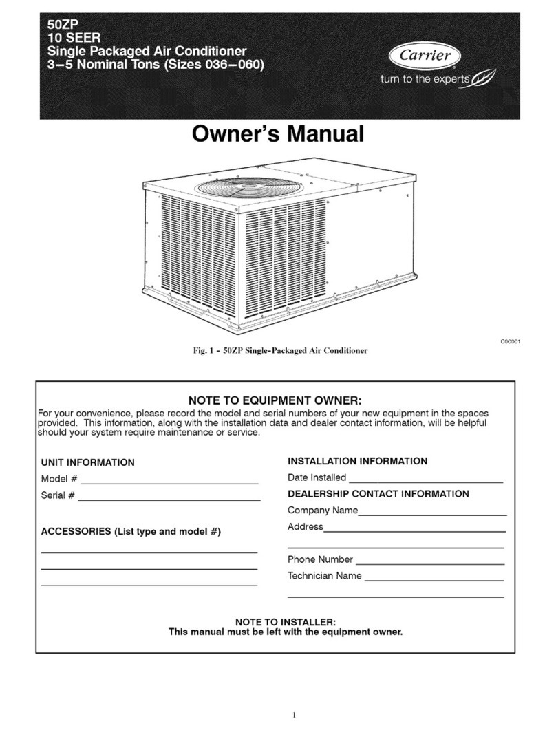 Carrier 50ZP Series owner's manual