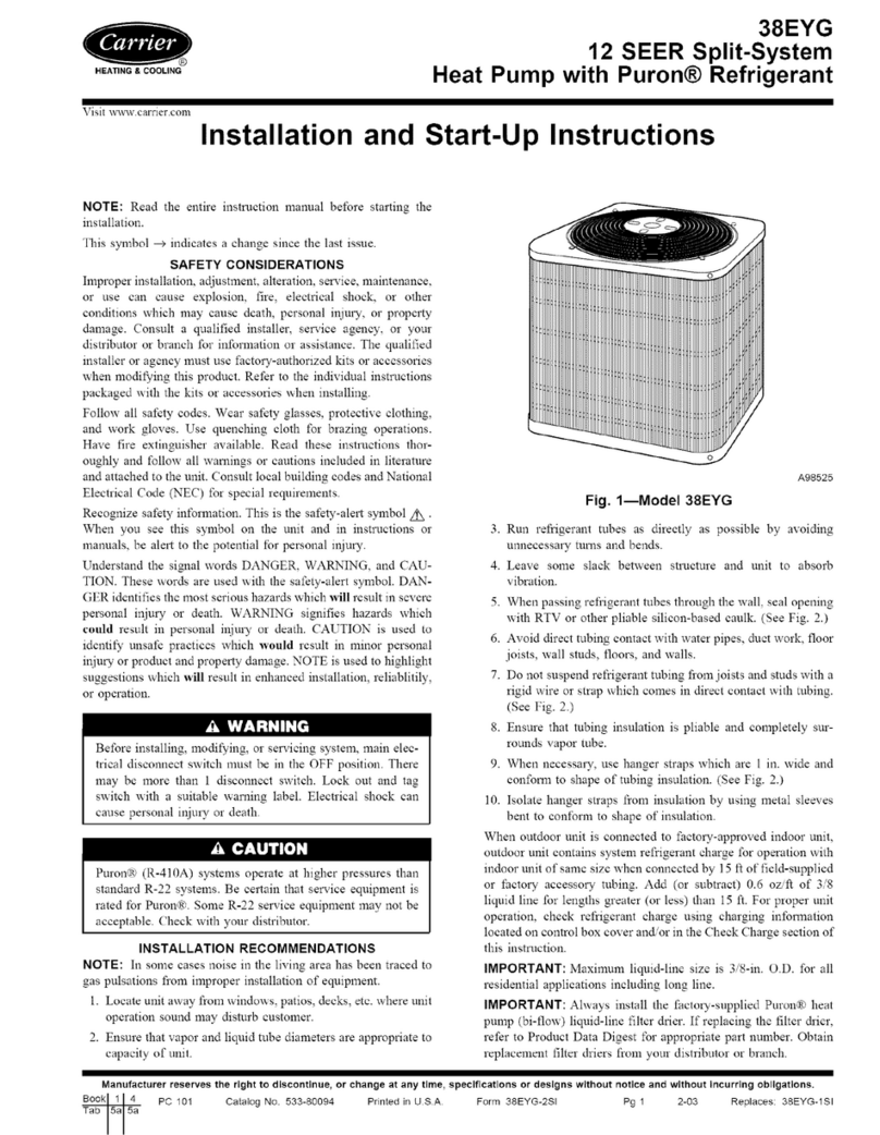 Carrier 38EYG Instructions and recipes Carrier 38EYG Instructions and recipes