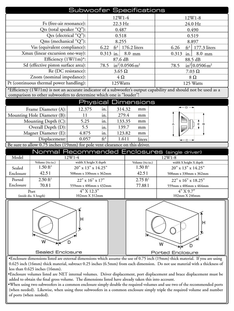 JL Audio 12W1-4 User manual JL Audio 12W1-4 User manual