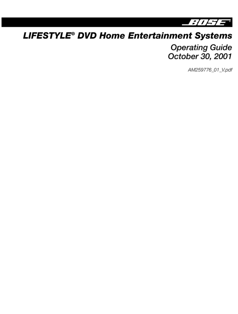 Bose Lifestyle DVD Home Entertainment Systems User manual