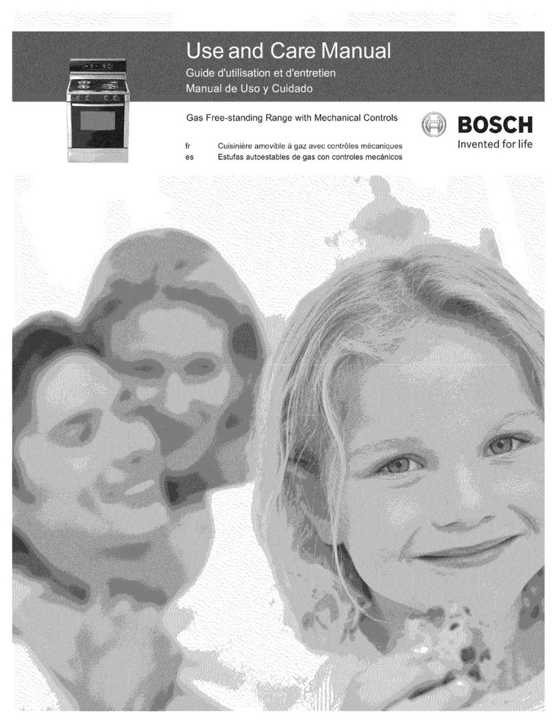 Bosch GAS RANGE use and care manual Bosch GAS RANGE use and care manual