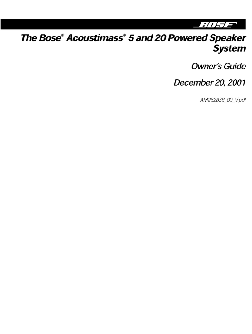 Bose Acoustimass-20 User manual