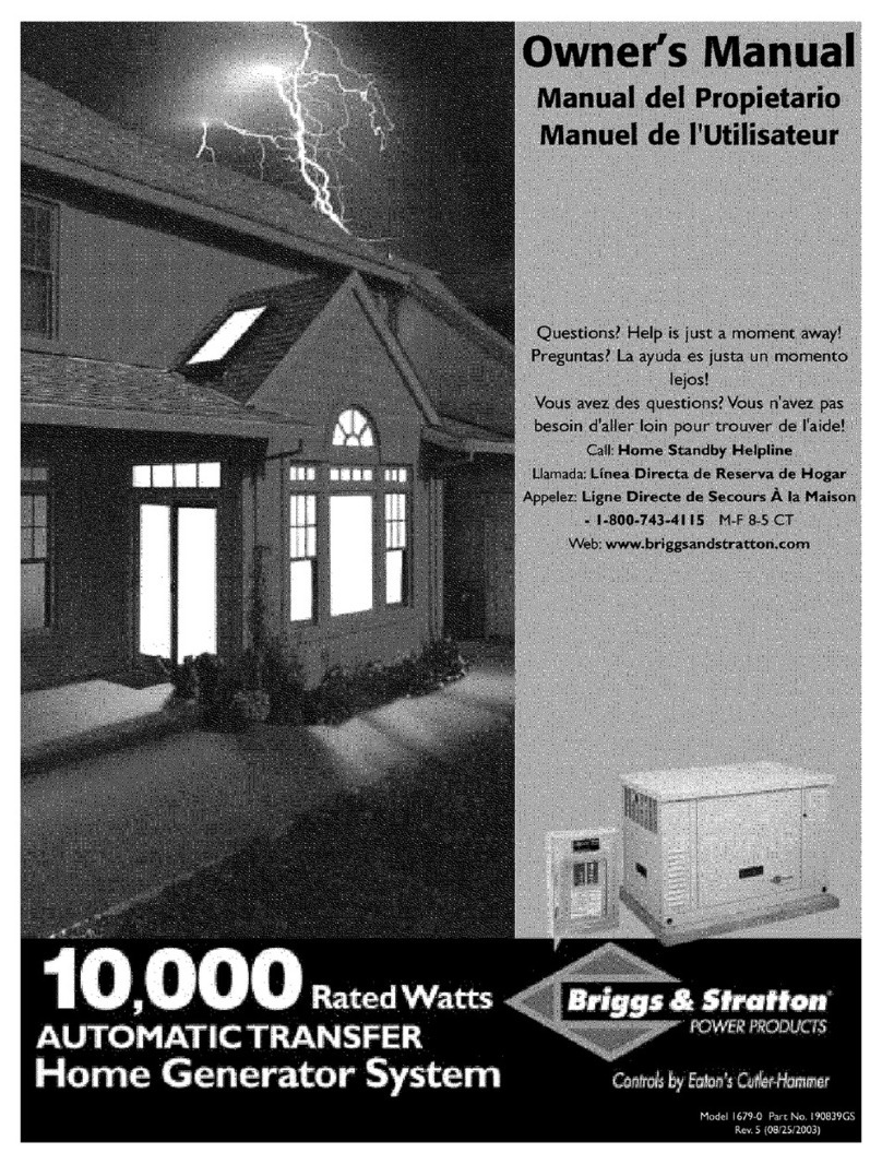 Briggs & Stratton Home Generator User manual Briggs & Stratton Home Generator User manual