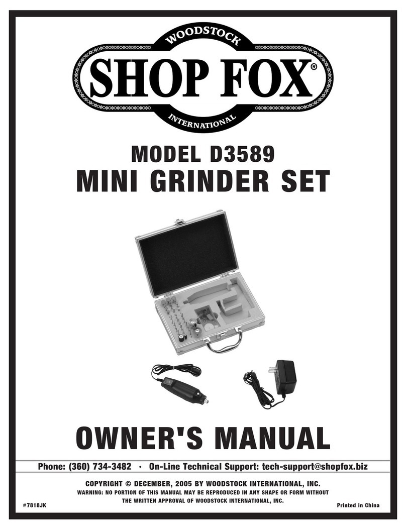 Shop fox SHOP FOX D3589 owner's manual