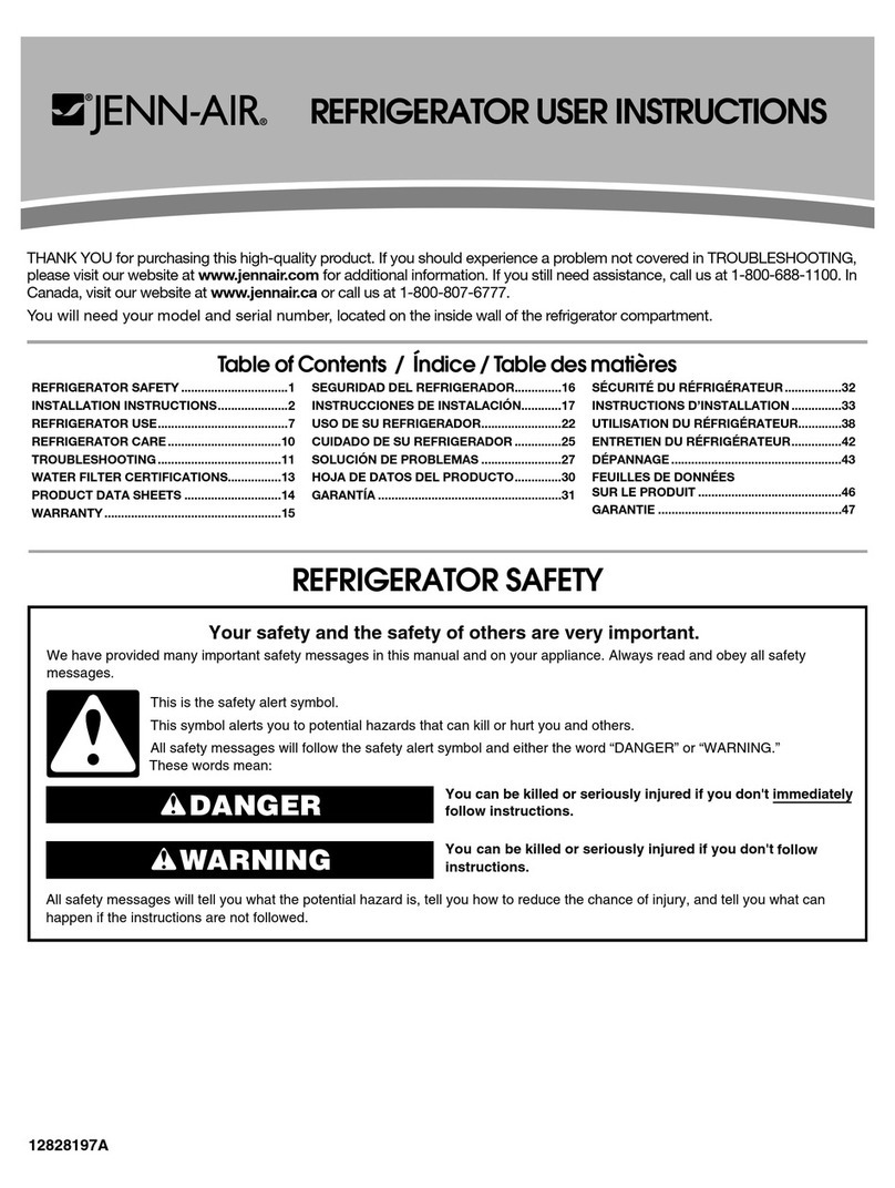Jenn-Air REFRIGERATOR User manual