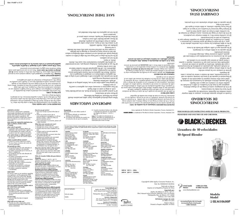 Black & Decker BLM10600P Installation instructions