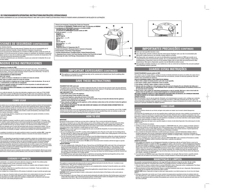 Windmere WHF80 Use and care book